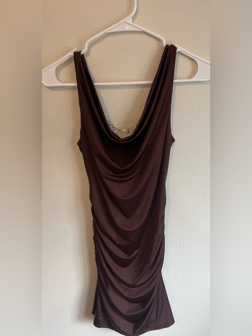 Brown Silky Backless Charm Dress, Thirsty Thirsty size Small.🤎